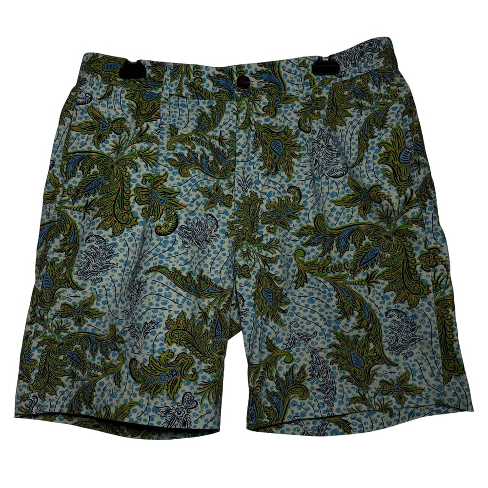 Houston White Paisley Print Shorts Size 34 Cotton Blend‎ Mens Casual Beach